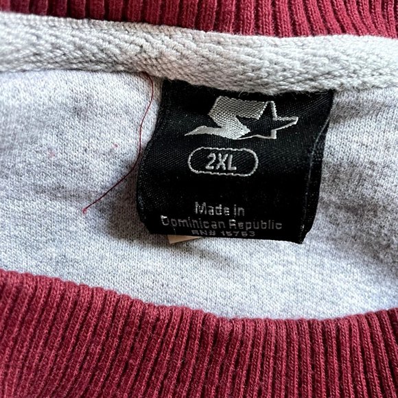 Starter Pullover Sweatshirt Mens Red Plus Size 2XL u - Picture 7 of 7